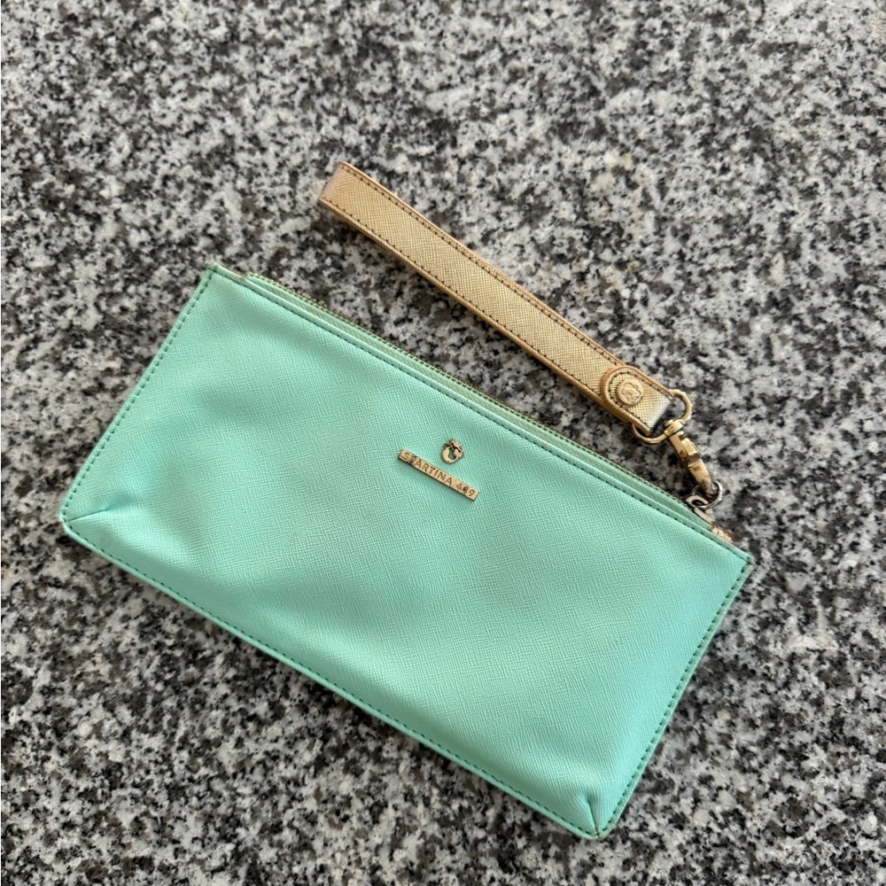 Spartina Early Vintage Small Retro Wristlet Purse Embossed Collectible Handbag